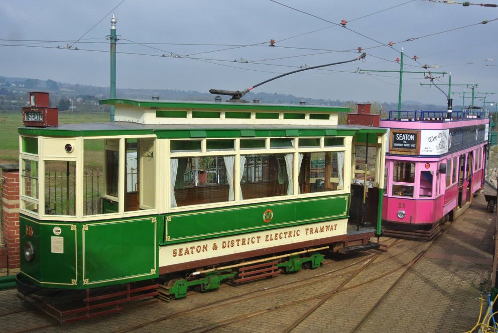 Green Car 19 sat in Riverside Depot Yard in front of Car 11