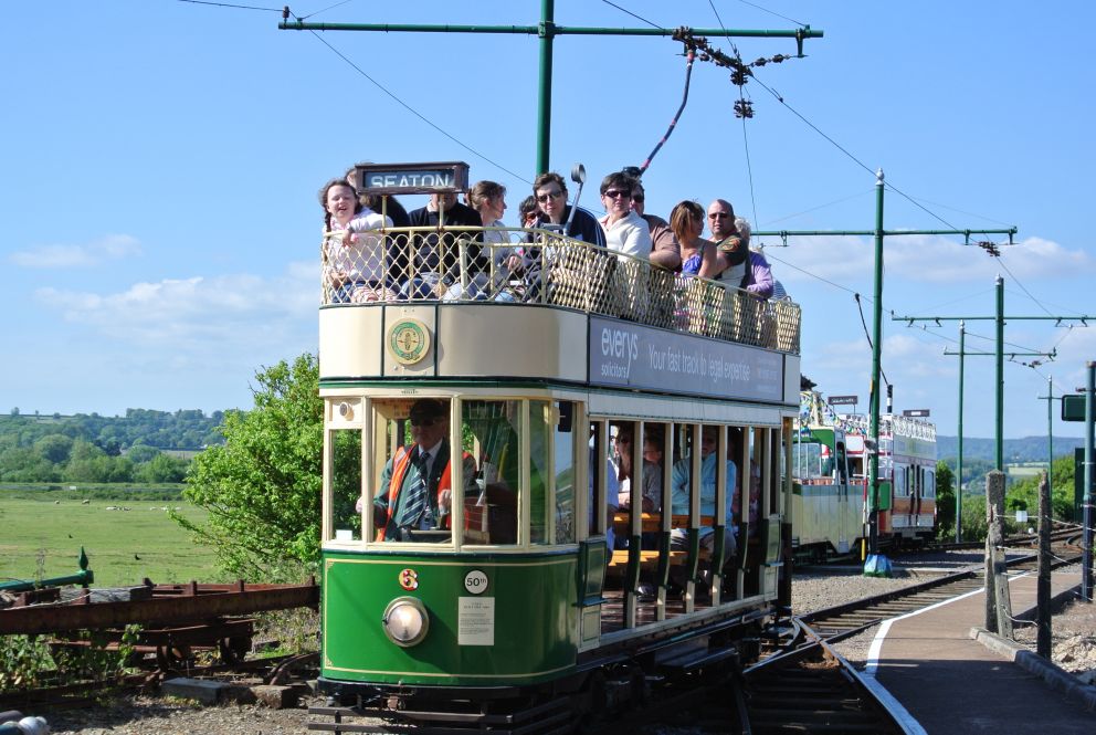 Green Tram Car 6 travelling south from Riverside Depot