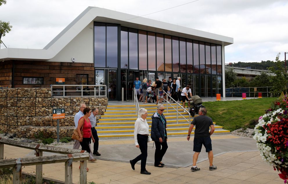 Seaton Station Entrance from Harbour Road