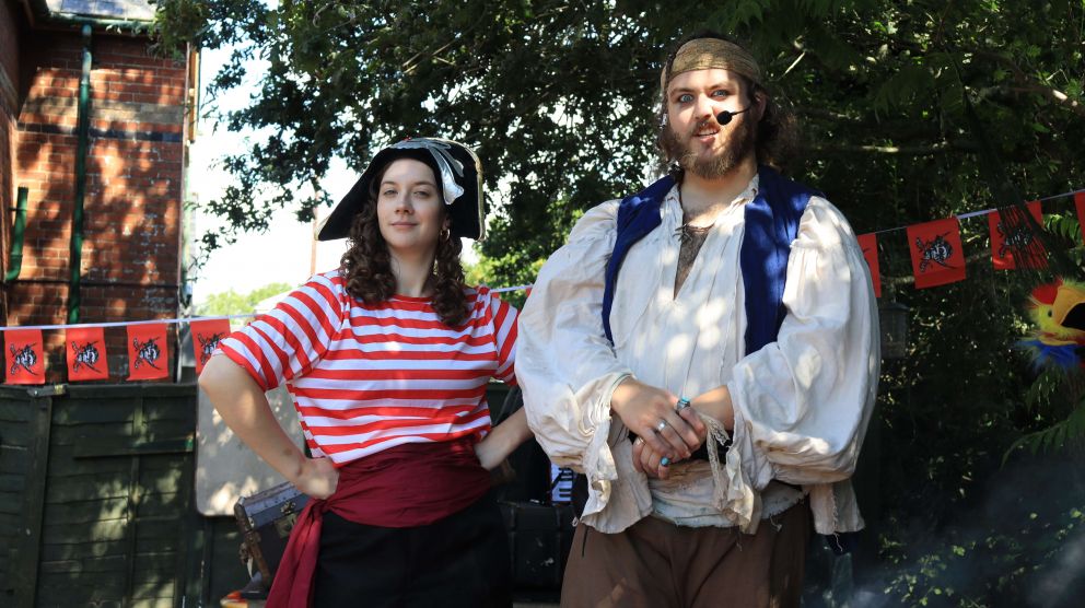 Nick and Paddy Seaton Tramway Pirate Tram