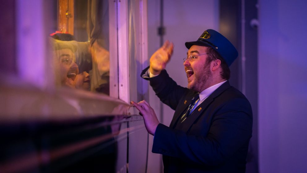 the Conductor on The Polar Express Devon Seaton Tramway