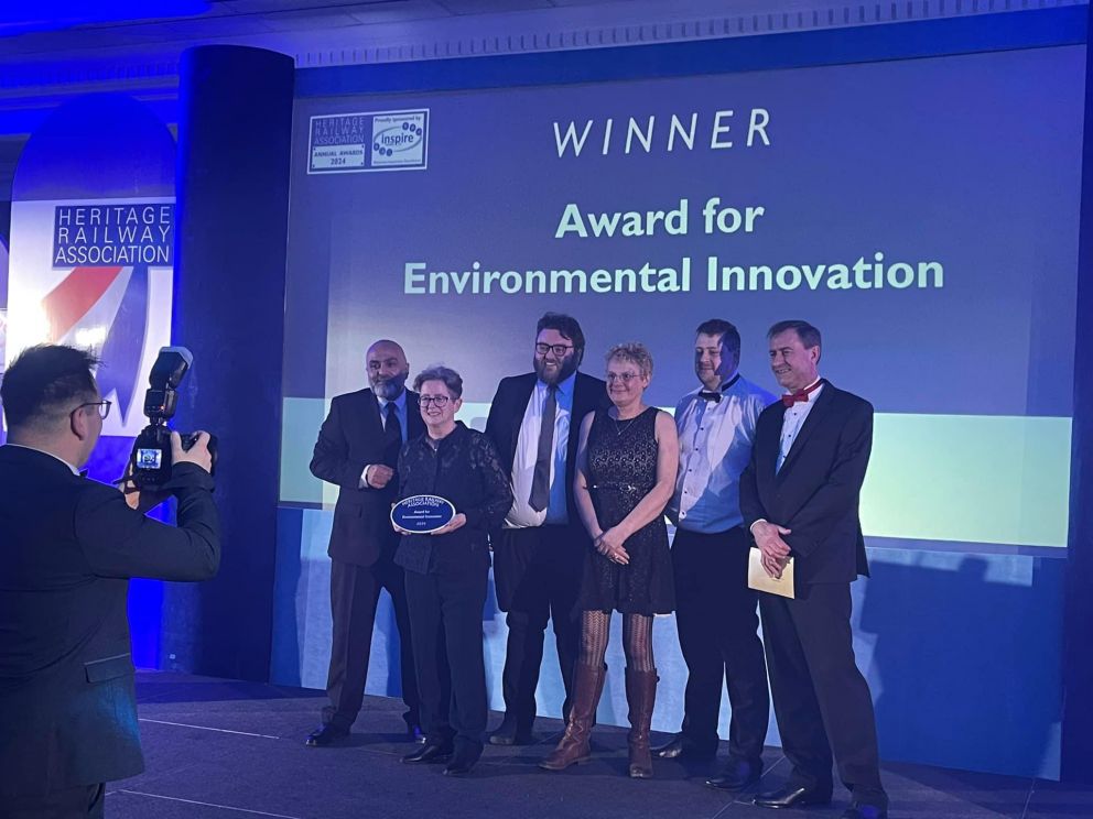 Jenny Nunn, Josh Castree, Wendy O’Neil, Lee Taylor of Seaton Tramway winning the Environmental Award
