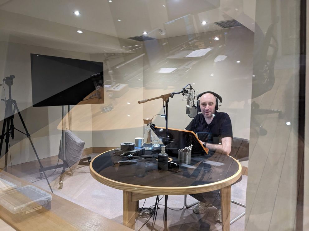 Matt Streeton recording his lines 